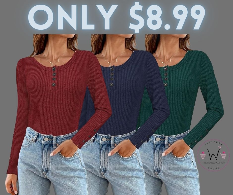 Long Sleeve Henley Top
