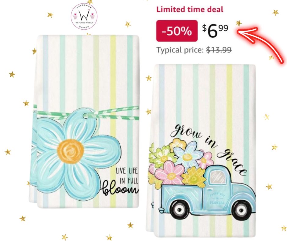 Set of 2 Spring Farmhouse kitchen towels!