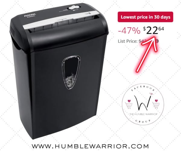 Aurora 8-Sheet Cross-Cut Paper/Credit Card Shredder