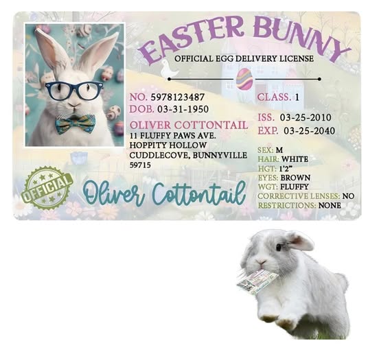 Easter Bunny Lost Driver’s License