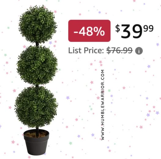 3ft. Artificial Triple Ball Boxwood Topiary Tree