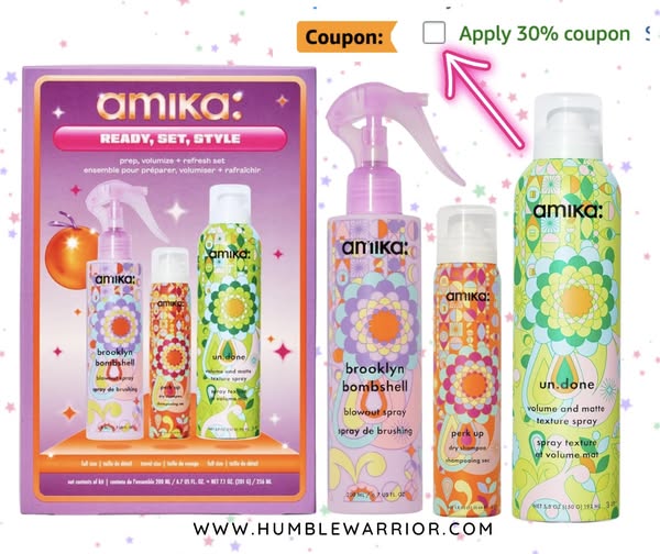 amika prep, volumize + refresh set
