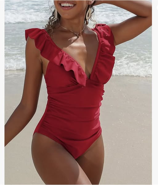 ruffle one piece suit from SOCIALA