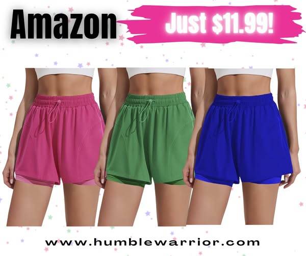 PINSPARK 2-in-1 High-Waisted Athletic Shorts