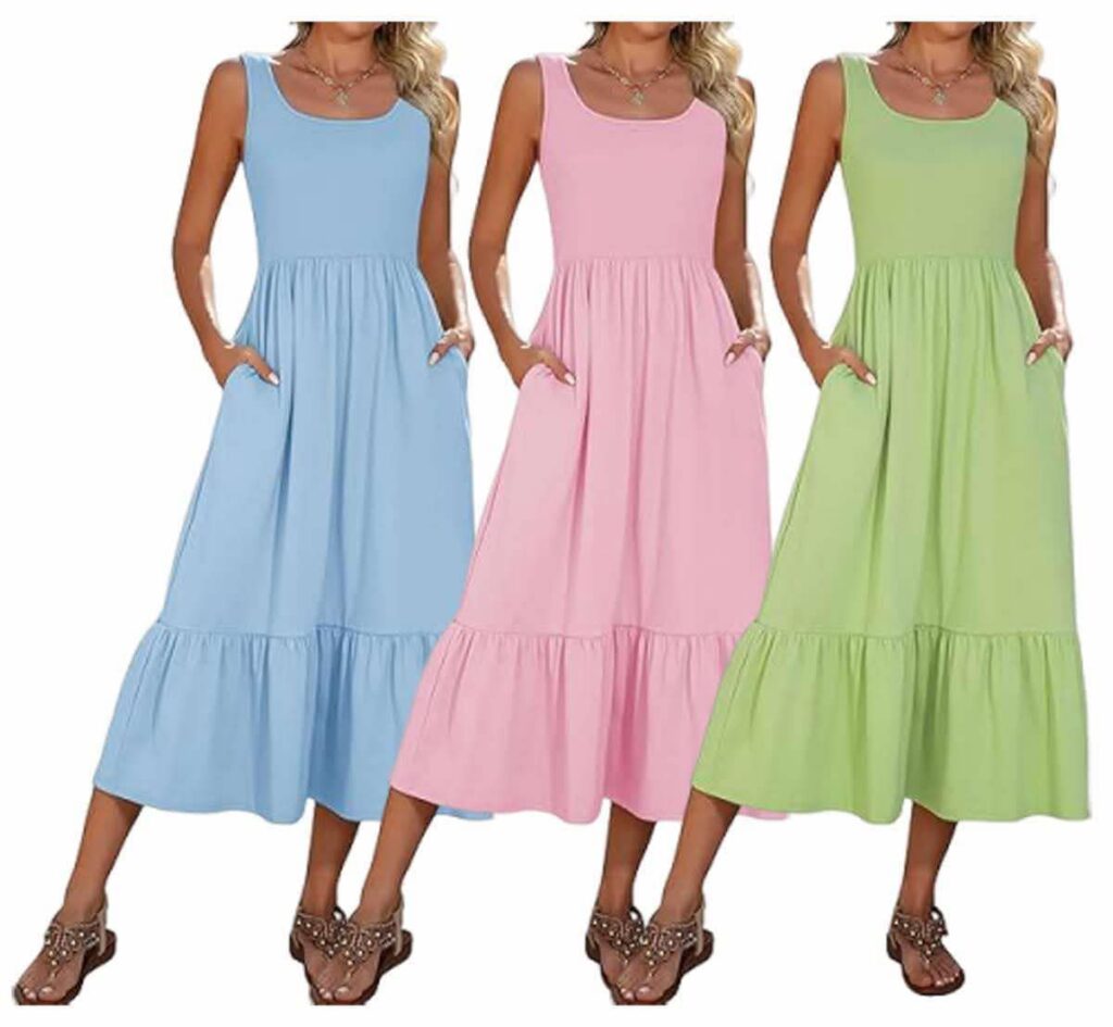 Square Neck Tiered Tank Dress!