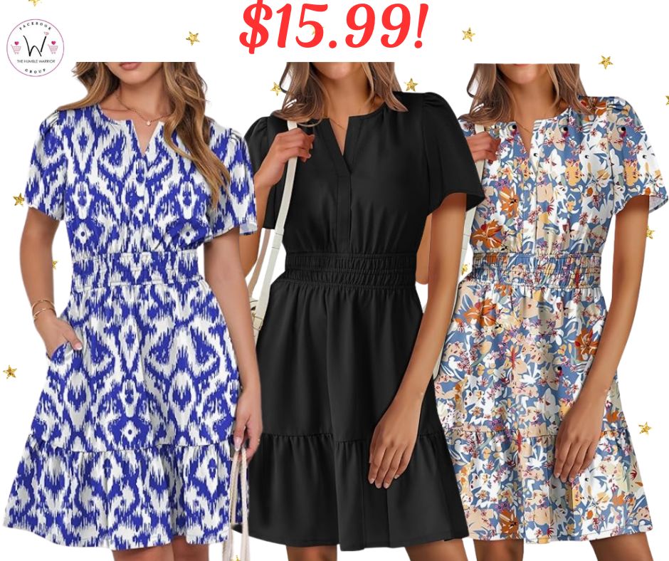 ANRABESS V-Neck Short Sleeve Dresses!