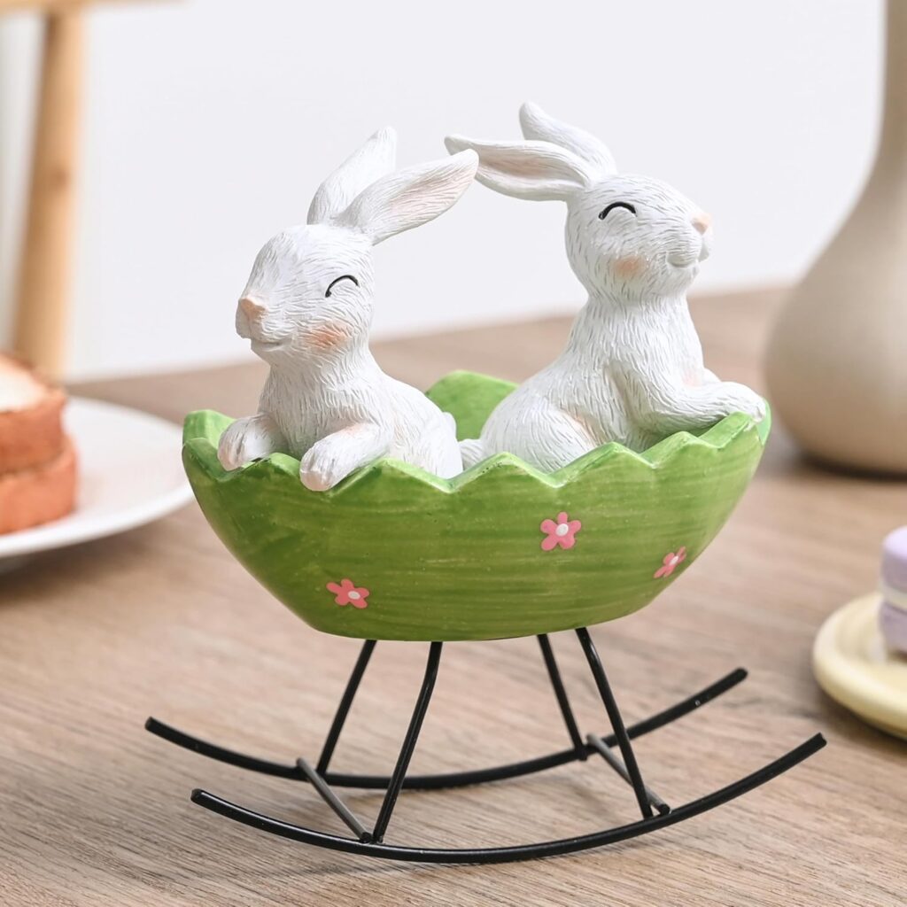 Easter Bunny Rocking Cradle Decor!