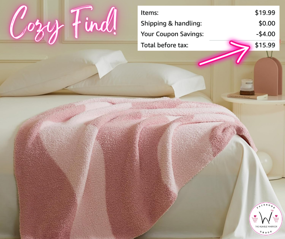 Pink Fuzzy Throw Blanket (52″ x 63″)