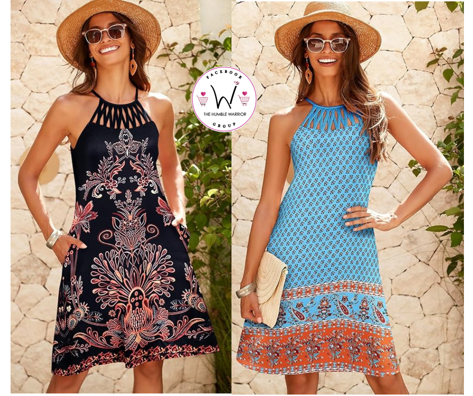 Boho summer halter dress