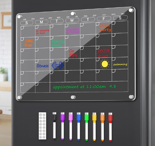Magnetic Dry Erase Refrigerator Calendar with Markers!