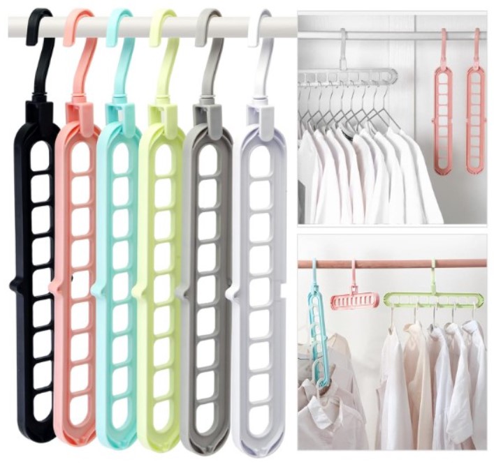 6 Pack Multifunctional Magic Space Saving Organizer Hangers!