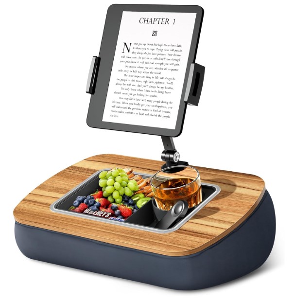 Lap Beanbag Tablet Pillow Stand with Snack Compartment!