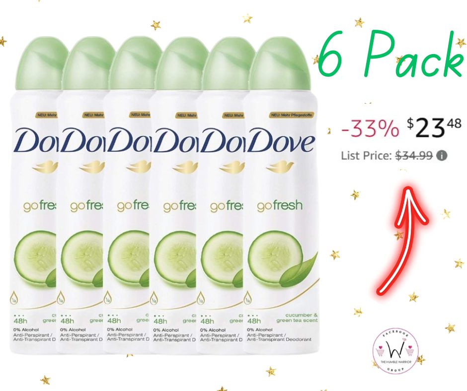 6-pack of Dove Antiperspirant Deodorant Spray!