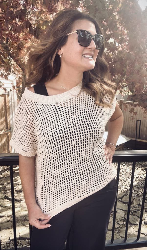 Scoop Neck Short Sleeve Sweater from Grace’s Secret
