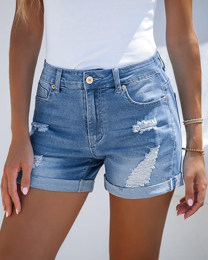 High-Waisted Denim Shorts