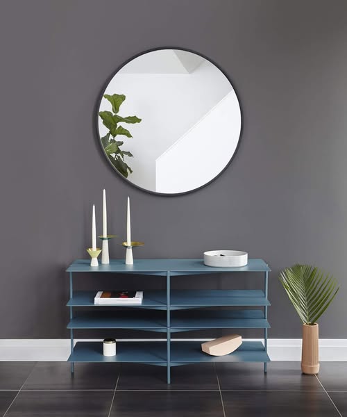 Umbra Hub Round Wall Mirror with Rubber Frame