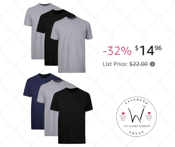 Hanes Men’s Cotton, Moisture-Wicking Crew Tee Undershirts
