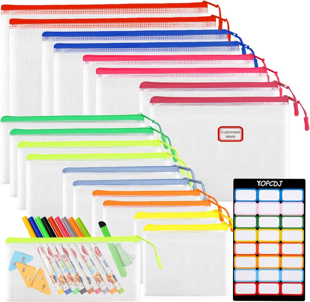 18PCS Mesh Zipper Pouch Bags Set!