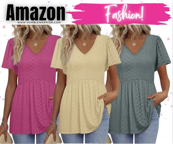 OFEEFAN Babydoll Puff Sleeve Top