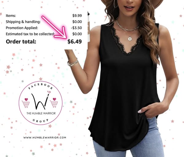 WIHOLL lace v-neck tank