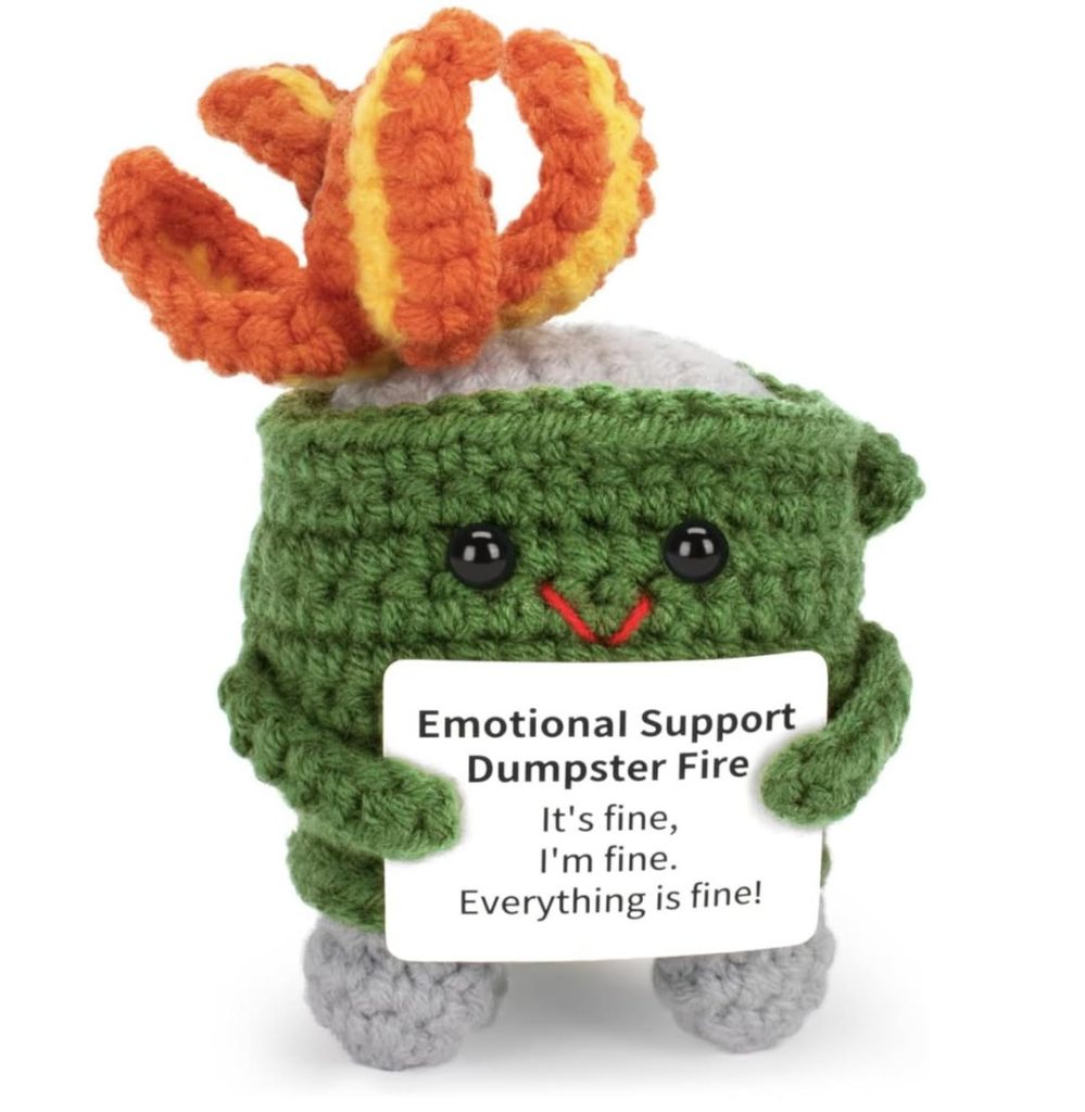 crochet dumpster fire