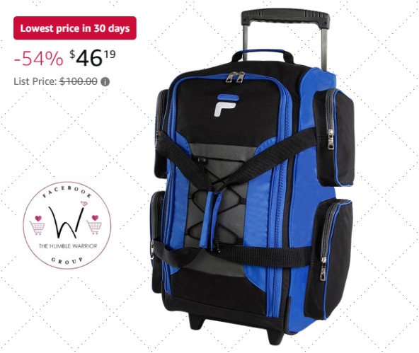 Fila 22″ Lightweight Carry On Rolling Duffel Bag