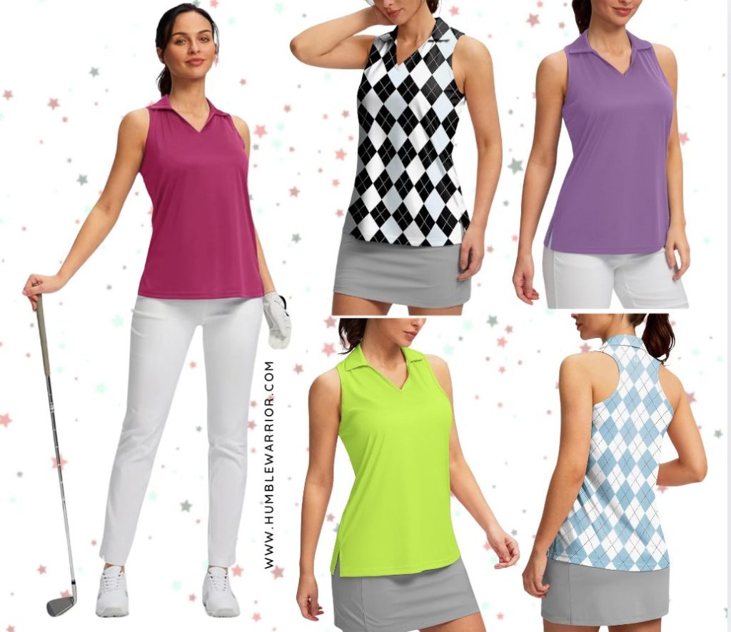 racerback Santiny quick dry collared sport and golf top
