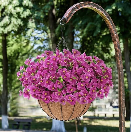 hanging faux flower baskets