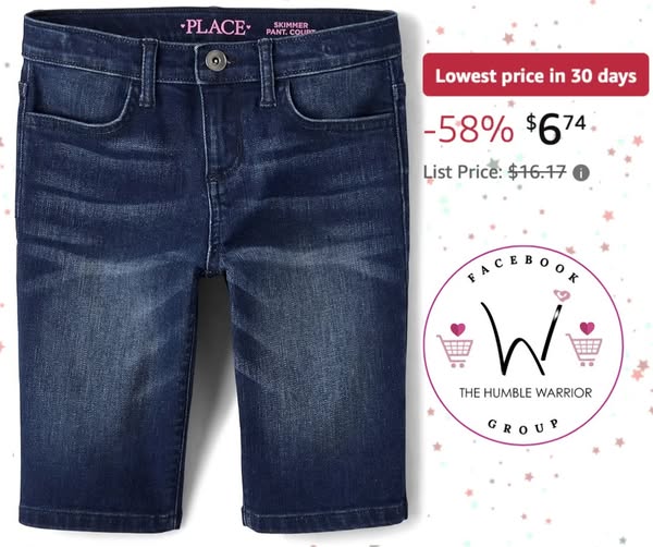 The Children’s Place Girls’ Denim Skimmer Shorts!