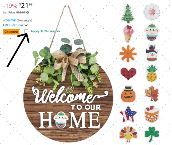 Interchangeable Seasonal Welcome Sign Front Door Decoration