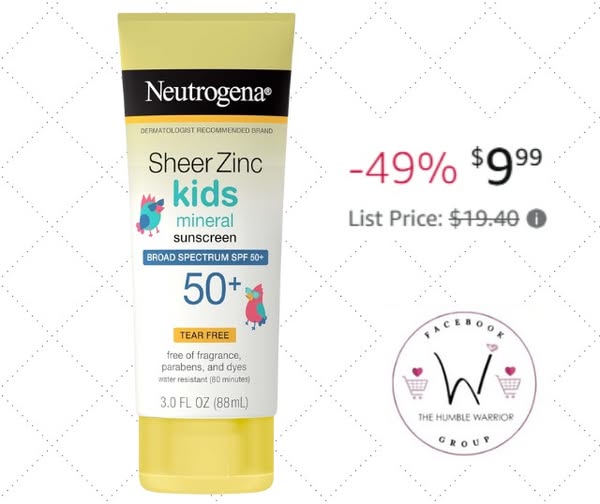 Neutrogena Kids Mineral Sunscreen Sheer Zinc Oxide Lotion