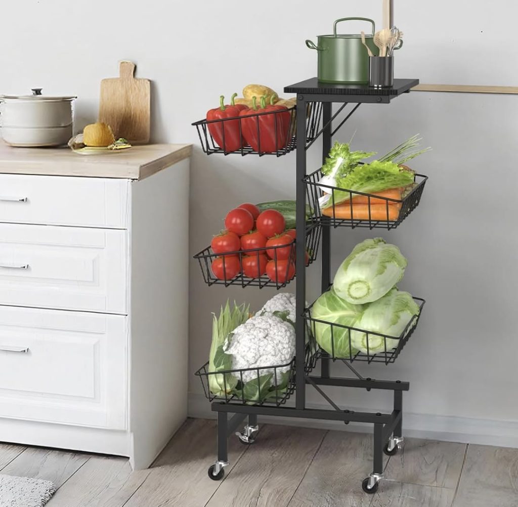 6-tier rolling fruit and veggie cart