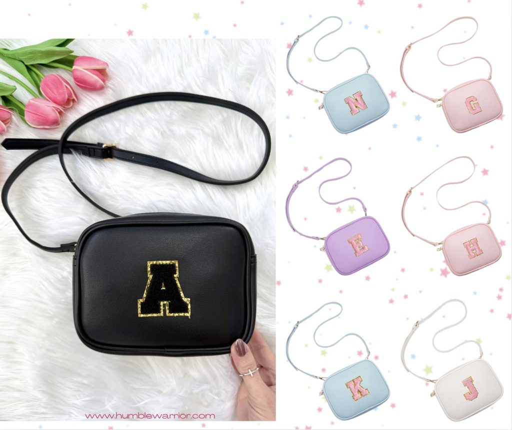 initial shoulder and crossbody bag for girls