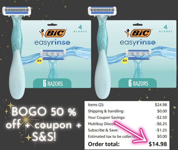 BIC EasyRinse Anti-Clogging Women’s Disposable Razors!