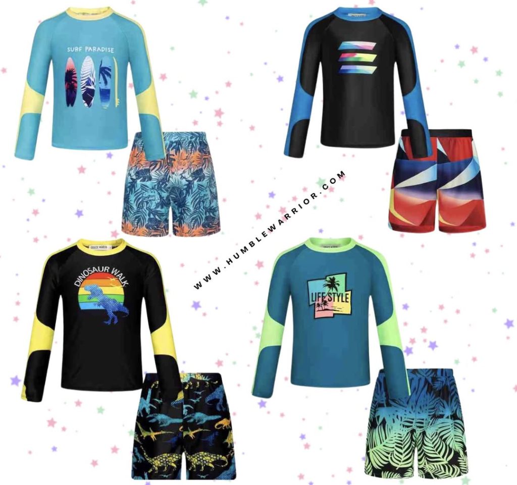 rash guard swim sets for boys!