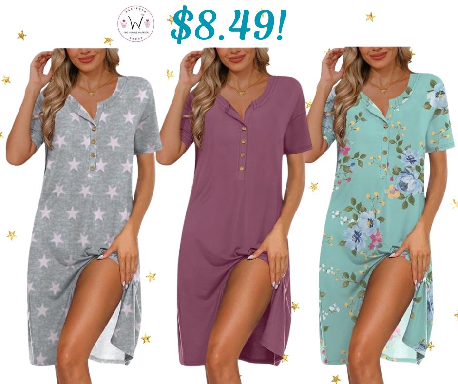 Half Button Nightgowns!