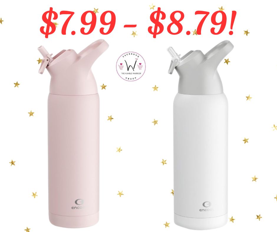 Encool Insulated Stainless Steel Water Bottle with Straw!