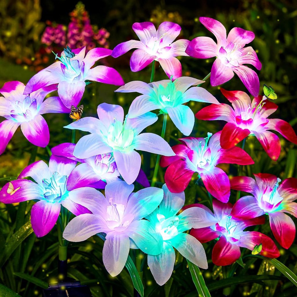 Blooming Lily Solar Flowers