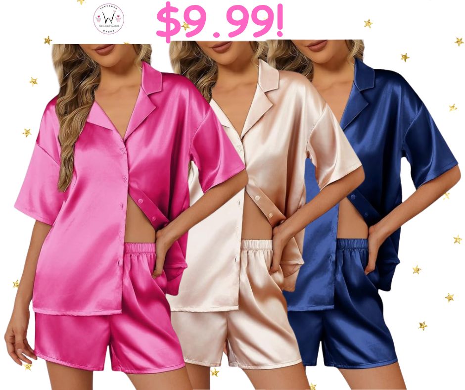 2 Piece Satin Pajama/Lounge Set from Ekouaer!