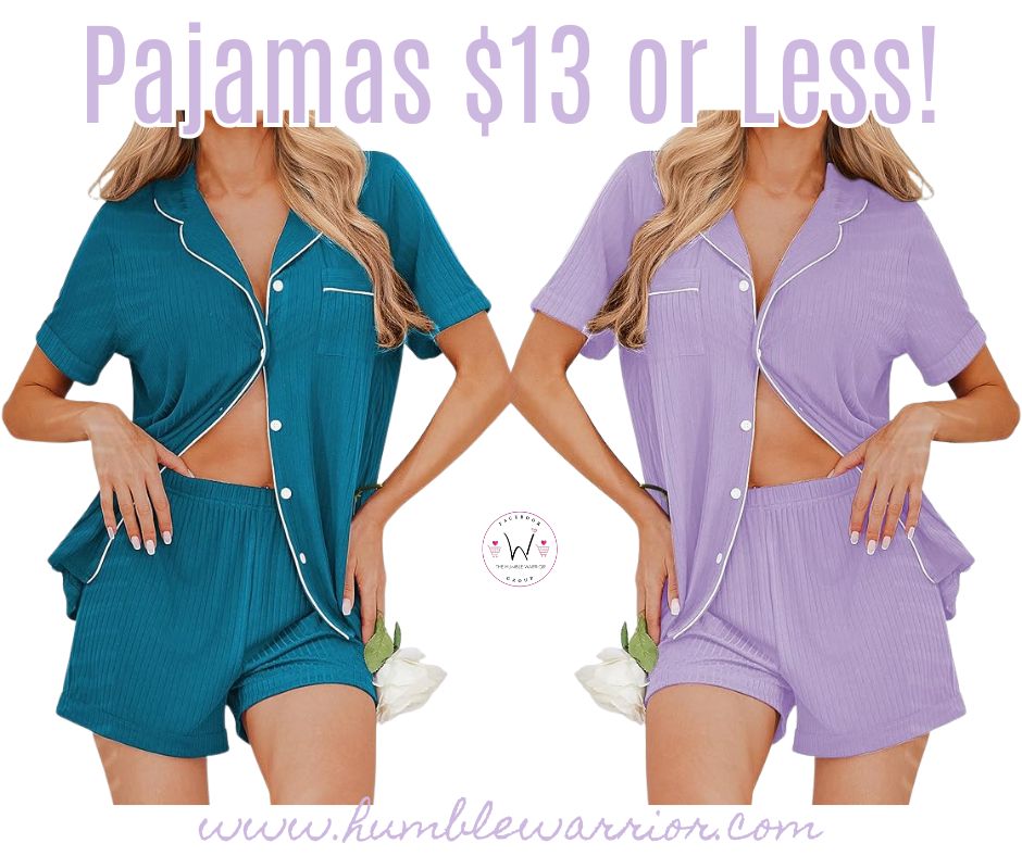 Ekouaer 2-Piece Ribbed Knit Pajama Sets