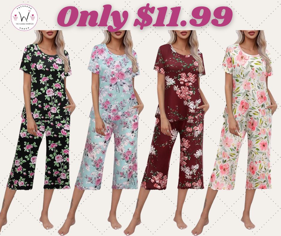 Ekouaer Capri Pajama Sets
