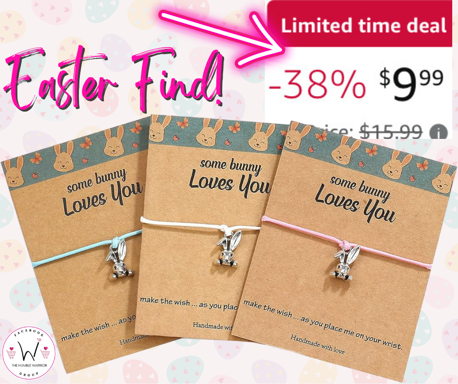 3 Pack Stainless Steel Adjustable Bunny Charm Bracelets!
