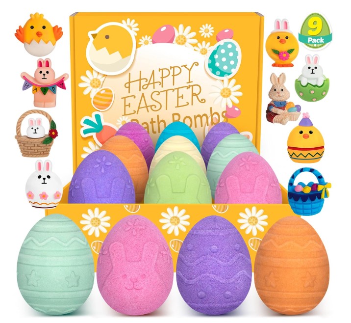 Set of 9 Easter Bunny Bath Bombs for Kids!