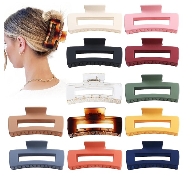 12 Pcs Big Square Jaw Clips!