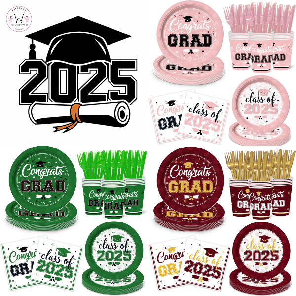 144Pcs Sets of Graduation Party Supplies