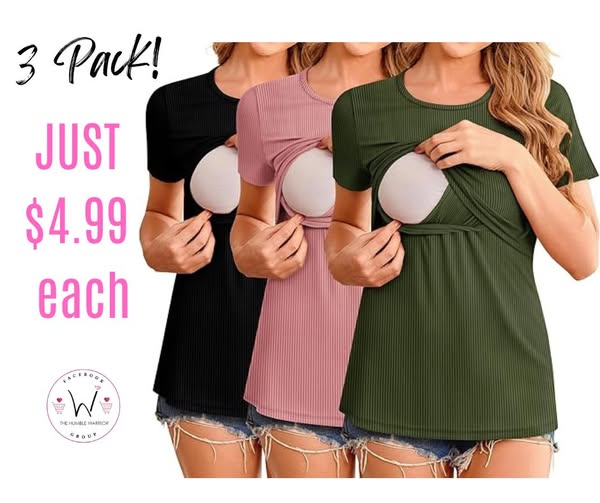 3 pack Ekouaer Nursing tops