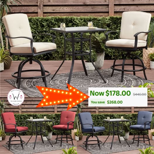 Mainstays Belden Park 3-Piece High Bistro Set