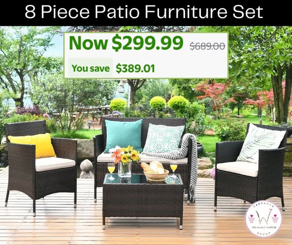 8-piece rattan patio set