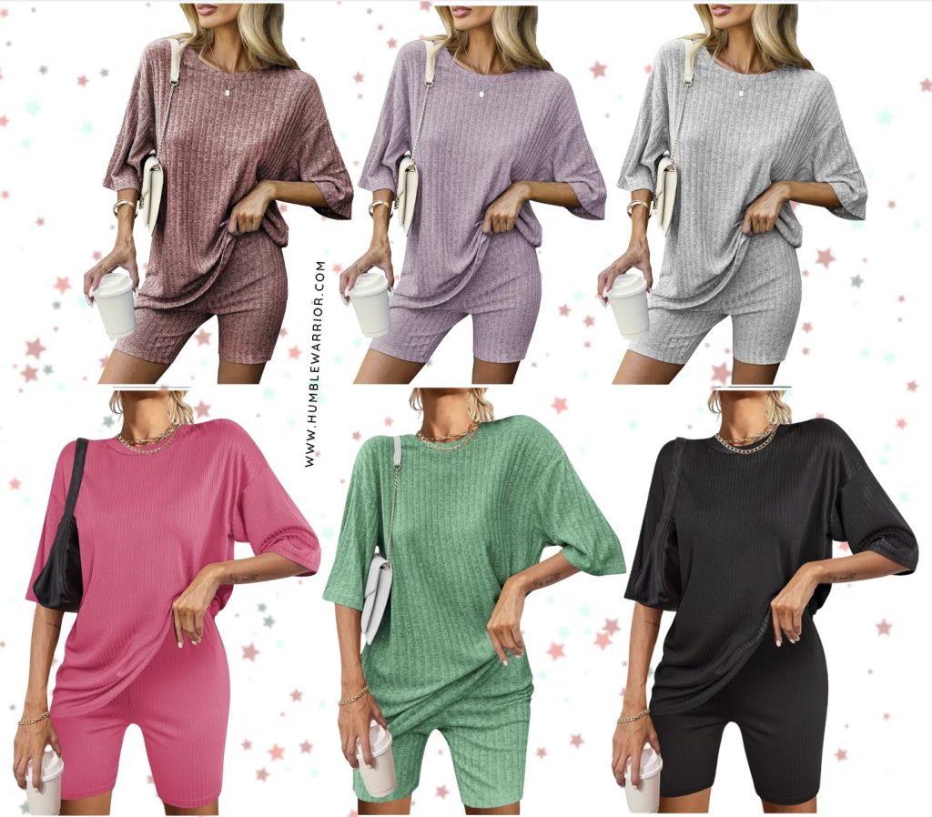Ekouaer wide rib lounge set