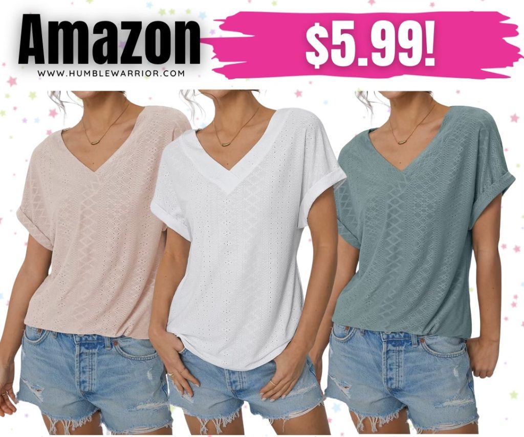 Automet v-neck eyelet tees